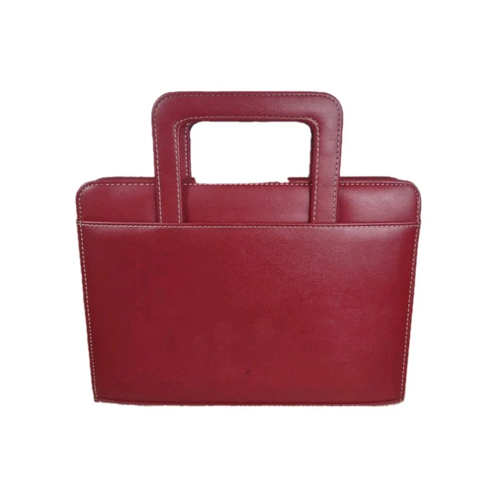 Franklin Covey Day One Planner Binder Red Retractable Handles Faux Leather *SEE